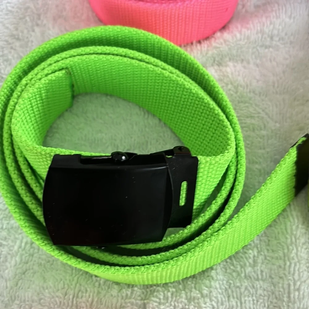 Canvas Web Belts Fully Adjustable Cut to Fit Golf Belt Flip Top Black Buckle - Picture 5 of 9